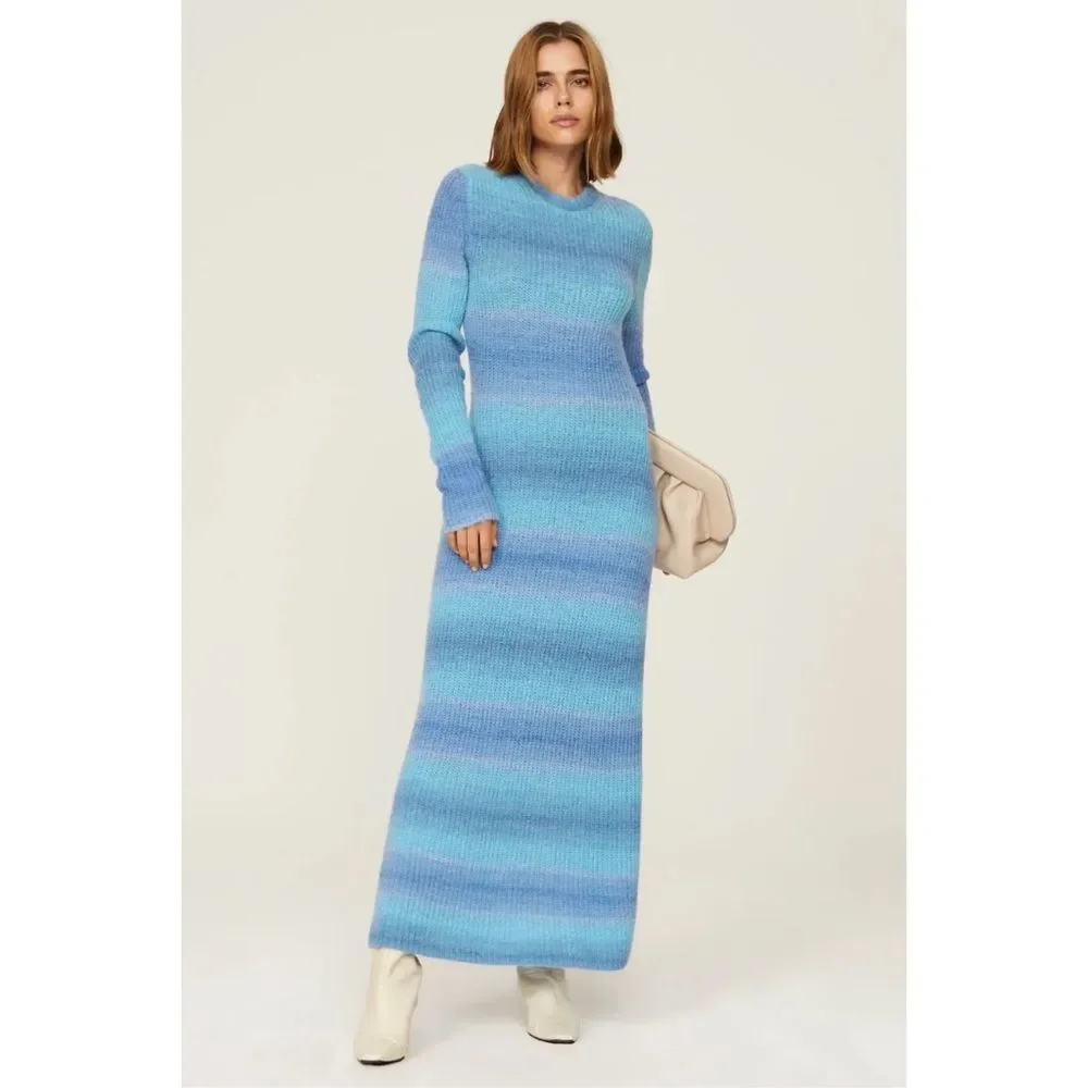 NWT Vince Space Dye Dress in Tide Combo Size XS Retail $565